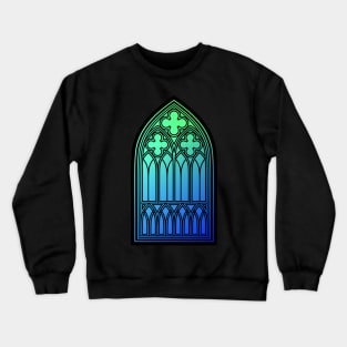 Gothic Window Green Crewneck Sweatshirt